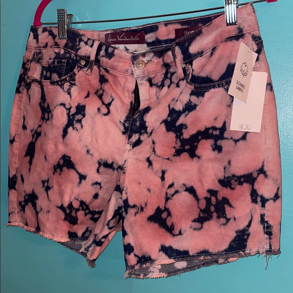 Burgundy and navy Tie-Dye Women Shorts